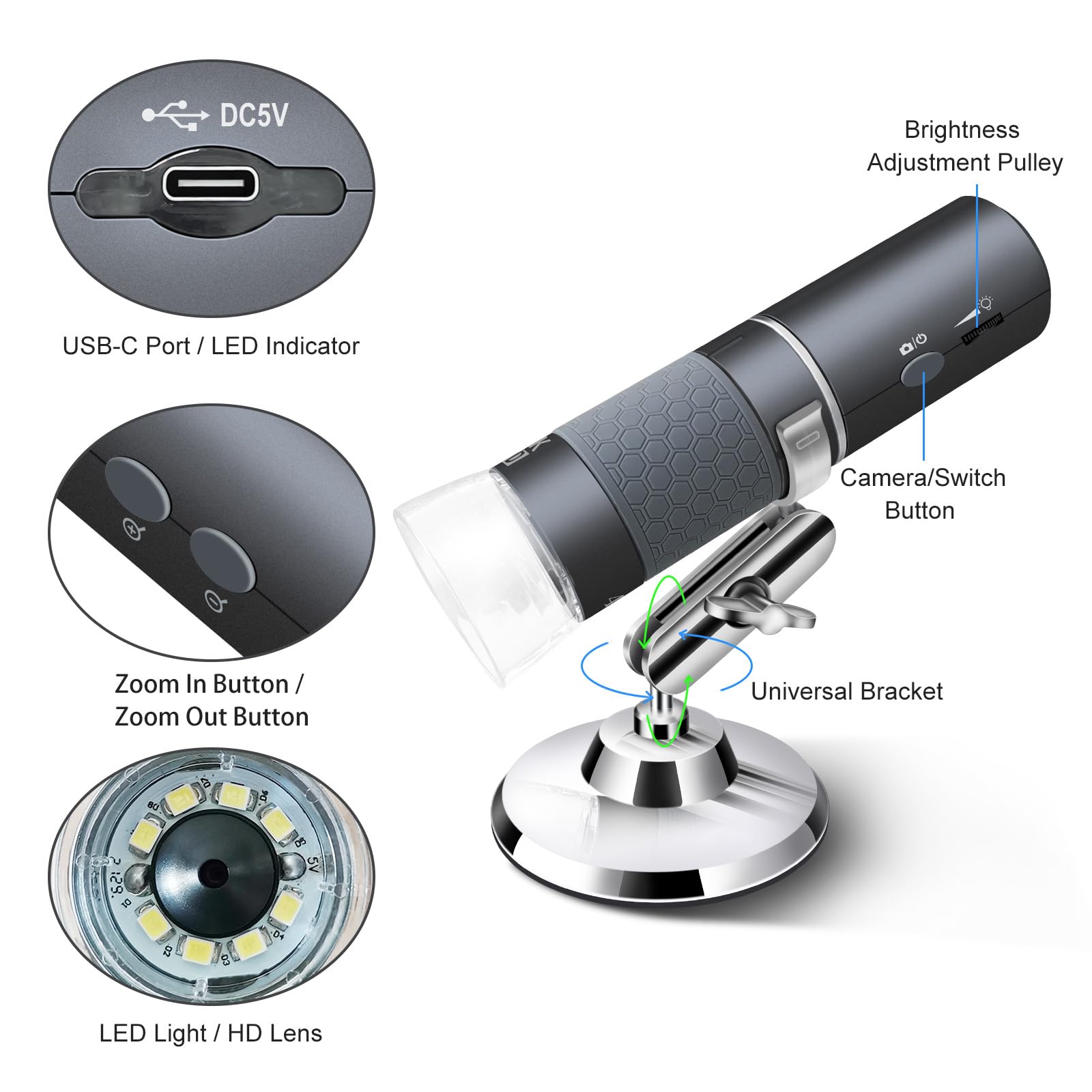 Ninyoon 4K WiFi Digital Microscope with Multi-Device Compatibility